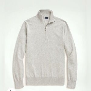 Brook Brothers Gray 100% cotton half zip long sleeve sweater MSO1131 Sz M